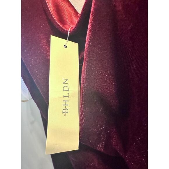 Jenny Yoo Burgundy Velvet Size 24 Ball Gown BHLDN Retail $200 - Picture 7 of 15